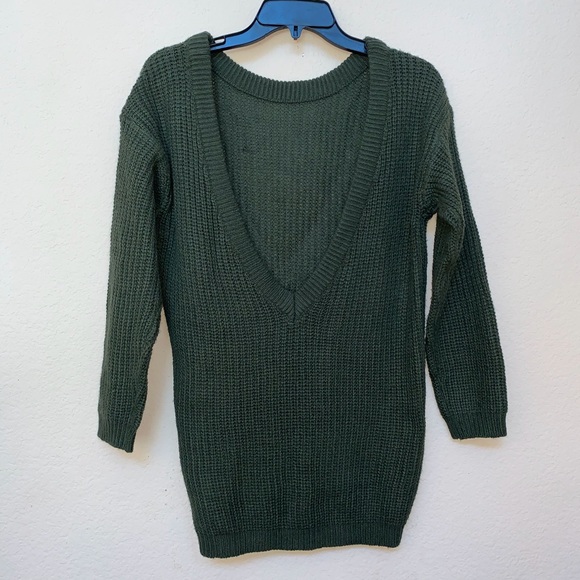 ✅ Wet Seal Olive Green Chunky Sweater Medium - Picture 5 of 9